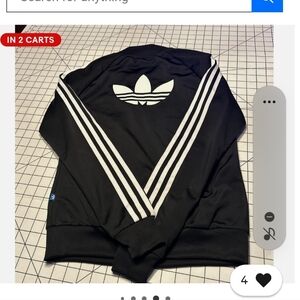 Adidas  Womans Jacket with Tree Foil Logo On Back Small